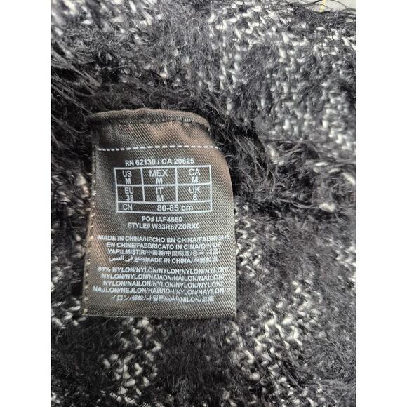 Guess Los AngelesFuzzy Crop Cat Kitten Sweater Black/White Women M - Picture 3 of 5